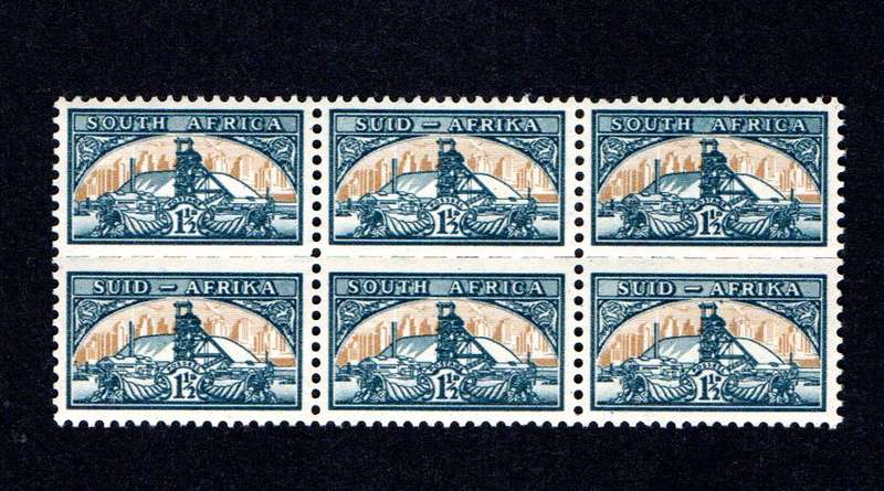 RSA 1948/04/10 Definitive Issue No 57 1½d Reduced Size Wmk MSH *6 stamps