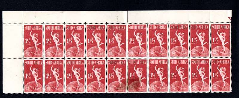 RSA 1949/10/01 75th Anniversary of Universal Postal Union 1½d Wmk MSH *20 stamps