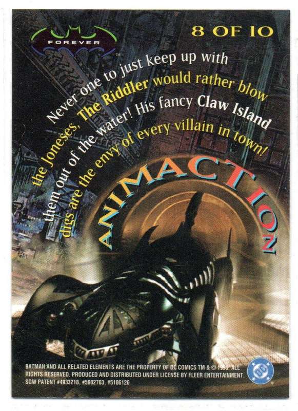 Fleer Ultra 95 DC Comics Batman Forever 8 The Riddler Animaction
