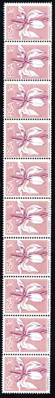 RSA 2nd Definitive issue 1c Coil stamps (10 stamps)