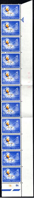 RSA 1961/05 Definitive Issue 2c Cyl No 16 86 Wmk CoA *11 Stamps