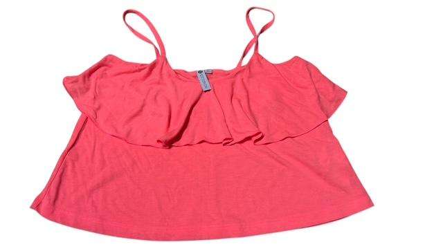 TOP - FRILL TOP - CROP - SIZE XS - COTTON ON - CORAL