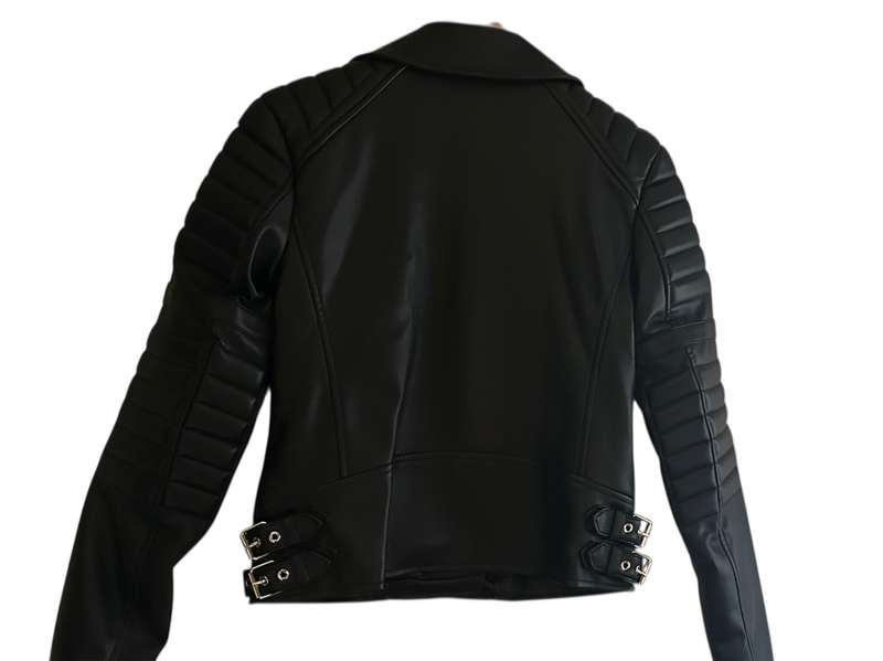 LEATHER JACKET - FAUX LEATHER - SIZE SMALL - MANGO LEATHER JACKET