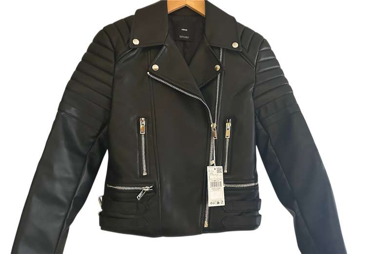 LEATHER JACKET - FAUX LEATHER - SIZE SMALL - MANGO LEATHER JACKET