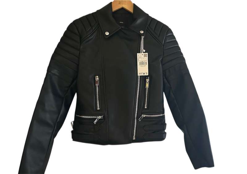 LEATHER JACKET - FAUX LEATHER - SIZE SMALL - MANGO LEATHER JACKET