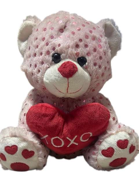 SOFT TOY - BEAR - LOVE - 33CM TALL