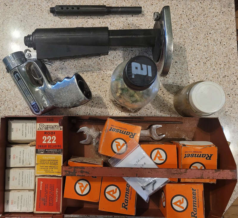 RAMSET .22 POWDER ACTUATED SYSTEM, TOOLBOX AND GUN