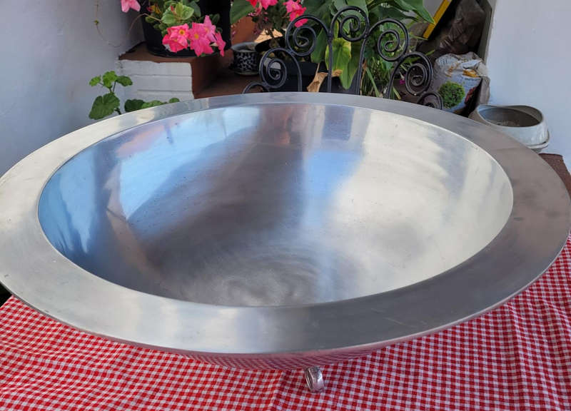 LARGE, SOLID PEWTER BOWL, RAPID DRINKS COOLER  180 CM CIRCUMFERENCE