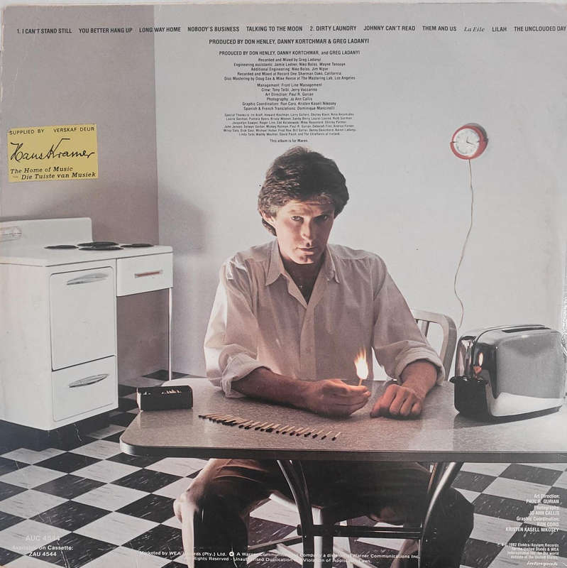 DON HENLEY (FORMALLY LEAD SINGER OF THE EAGLES) I CAN'T STAND STILL VINYL VERY GOOD