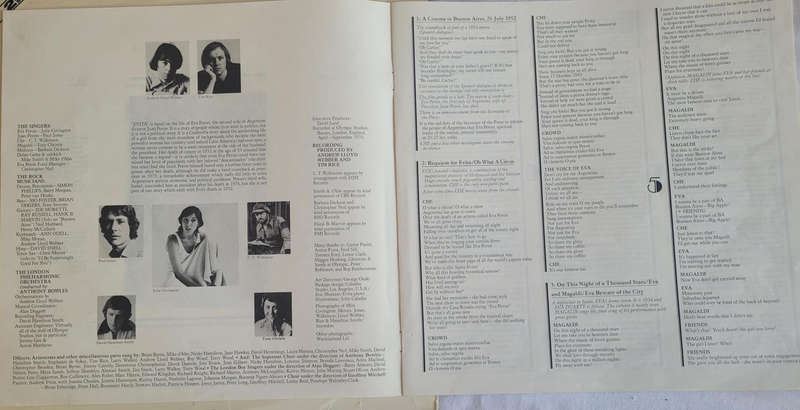 EVITA BY ANDREW LLOYD WEBBER AND TIM RICE-DOUBLE VINYL ALBUM IN VERY GOOD CONDITION-INCL BOOKLET