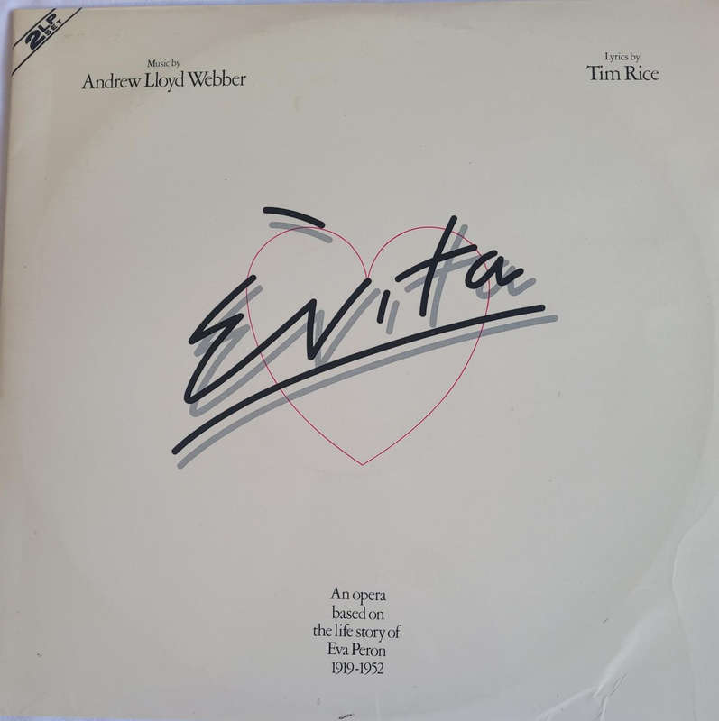 EVITA BY ANDREW LLOYD WEBBER AND TIM RICE-DOUBLE VINYL ALBUM IN VERY GOOD CONDITION-INCL BOOKLET