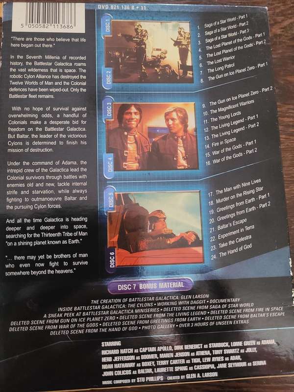 BATTLESTAR GALACTICA COMPLETE SERIES, SEVEN DVD,S.