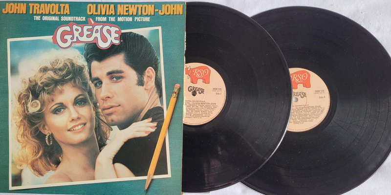 GREASE-JOHN TRAVOLTA AND OLIVIA NEWTON-JOHN. ORIGINAL SOUNDTRACK DOUBLE ALBUM. VERY GOOD+