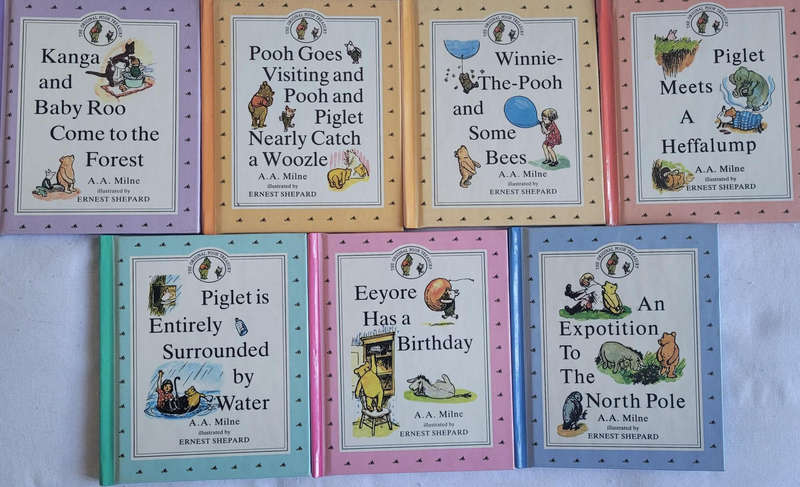 SEVEN WINNIE-THE-POOH-(THE ORIGINAL POOH TREASURY BOOKS)-LIKE BRAND-NEW CONDITION
