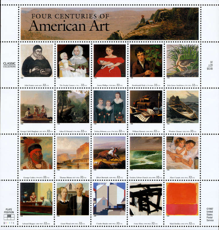 USA 1998 Four Centuries of American Art: (Classic Collection) Scott #3236. Souvenir Sheet.