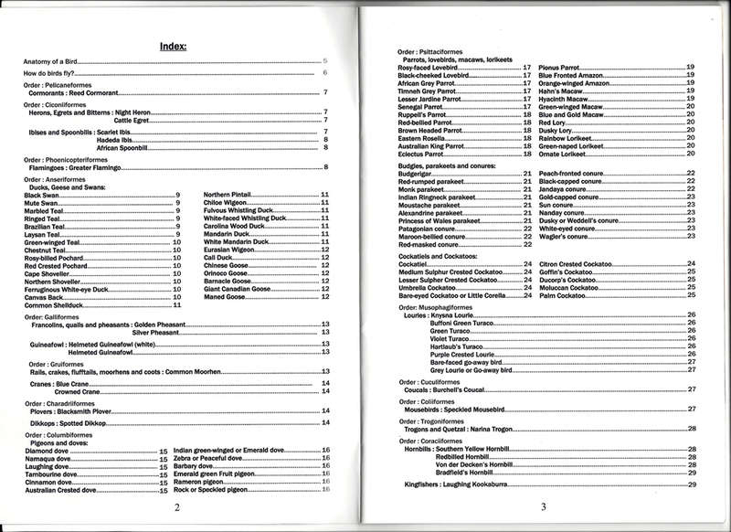 BIRDS of EDEN - BIRD IDENTIFICATION GUIDE. FREE FLIGHT BIRD SANCTUARY PLETTENBERG BAY, SOUTH AFRICA.