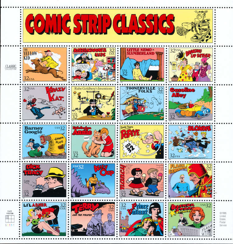 USA 1995 Comic Strip Classics: (Classic Collection) Twenty x 32 Cent Postage Stamps. Scott #3000.