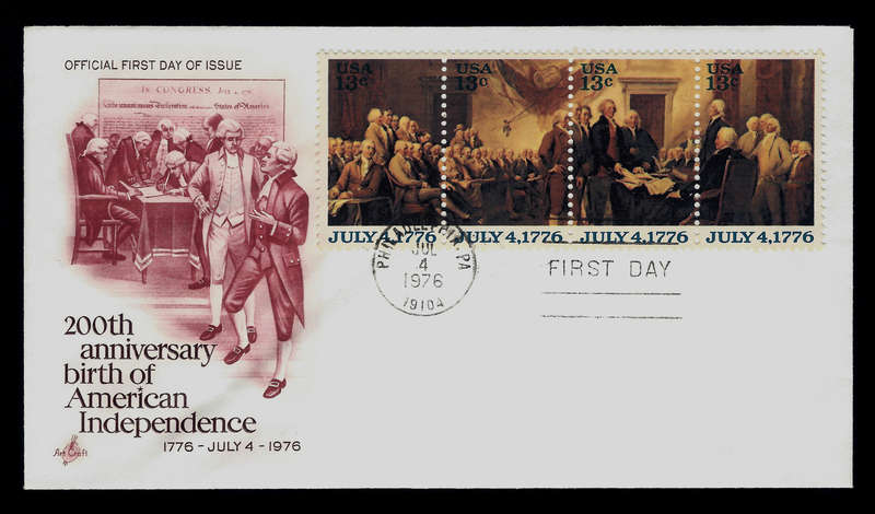 200th Anniversary Birth of American Independence Philadelphia, PA. Jul 4 1976 First Day Of Issue.