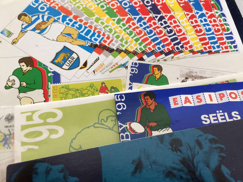 1995 RUGBY WORLD CUP COMMEMORATIVE PACK WITH FDCs, PCARDS, BOOKLETS + LOTS EXTRAS, PLS READ!!!