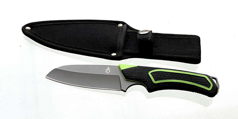 GERBER (USA) FREESCAPE CAMP KITCHEN KNIFE WITH SHEATH. CAMPING & HIKING COOKWARE.