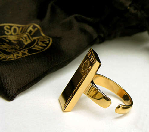 South African Gold Company `Gold Bullion Collection` 24Kt Gold Bar Ring - Great Gift Idea!