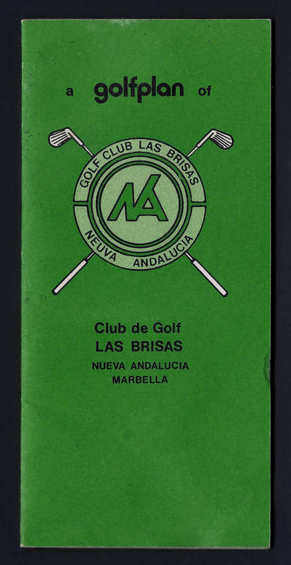CLUB de GOLF LAS BRISAS (Nueva Andalucia, Marbella, Spain) Rare Vintage Golfplan.