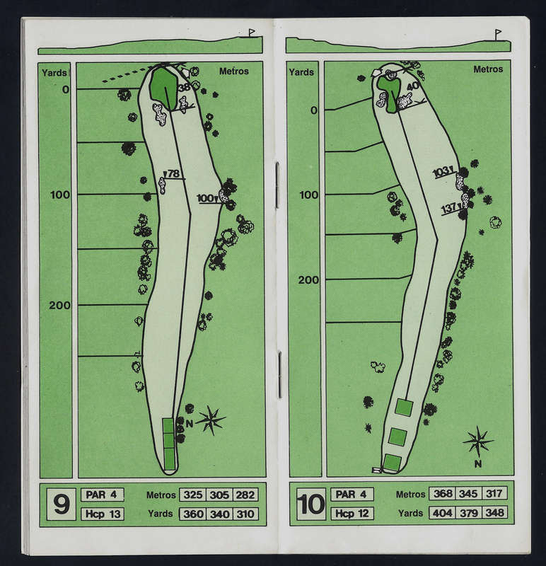 CLUB de GOLF LAS BRISAS (Nueva Andalucia, Marbella, Spain) Rare Vintage Golfplan.