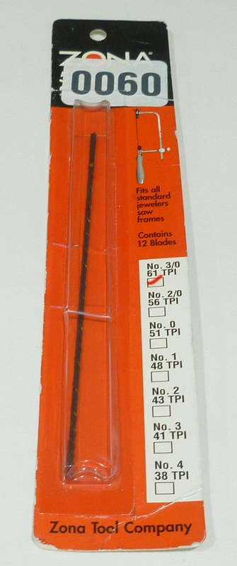 Zona 36-481 Jewelers Saw Blades, Universal No3, 030-Inch x 014-Inch x 61 TPI, 12-Pack