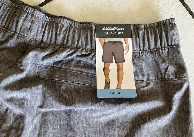 Eddie Bauer Pull-On-Shorts. Men's Size: Large. UPF 50+ Water Repellent. USA Imported. MSRP $60.00