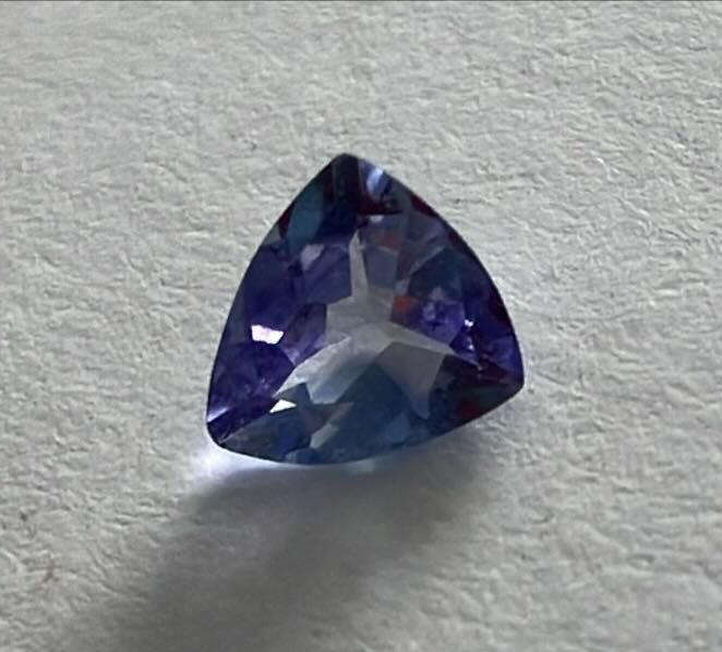 RARE! Loose Trillion Cut Tanzanite in a Good Size at .47ct from Tanzania and RICH Color in Purple.