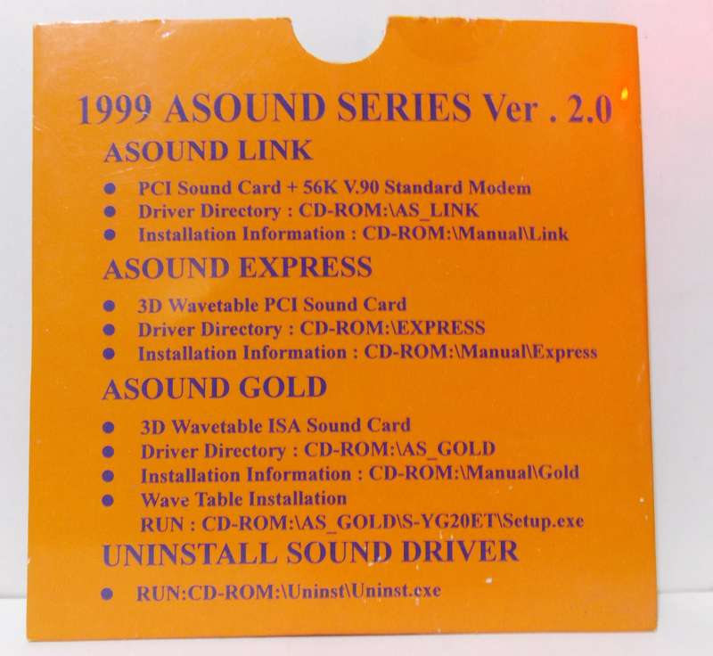 Asound Software Drive Series CD (1999)