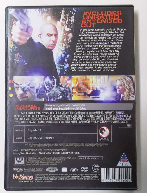 Babylon A.D (Vin Diesel 2008) DVD
