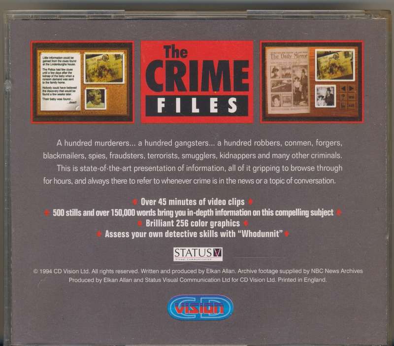 The Crime Files Interactive For Windows 3.0 CD (1994)
