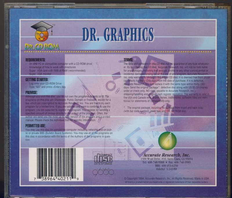 Accurate Research Dr Graphics Software and Images CD (1994)