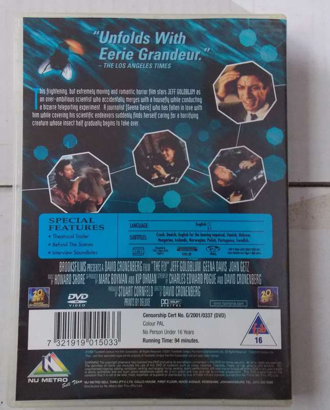 The Fly 15th Anniversary (Jeff Goldblum 1989) DVD