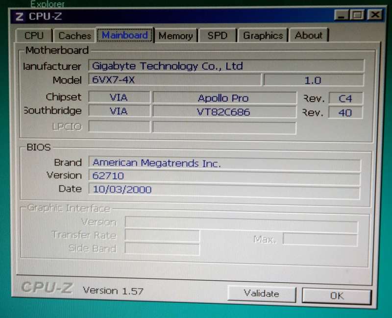 Gigabyte GA-6VX7B-4X Rev 3.2 Pentium III 1000Mhz 256mb RAM (2000)