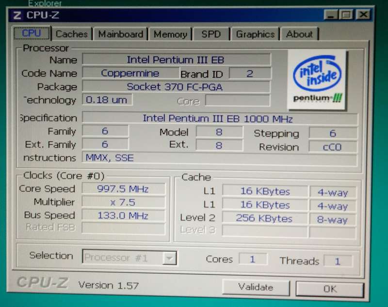 Gigabyte GA-6VX7B-4X Rev 3.2 Pentium III 1000Mhz 256mb RAM (2000)