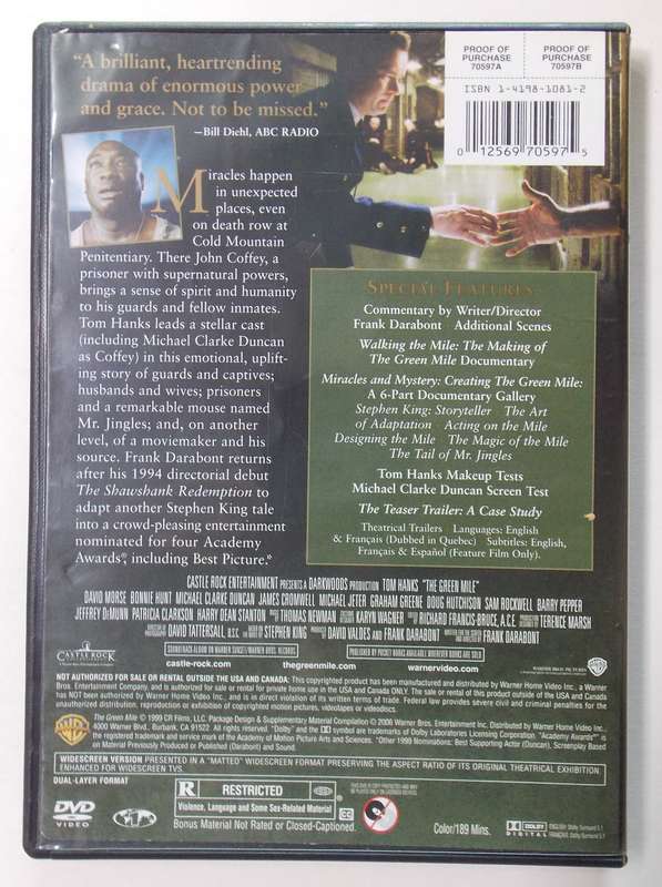 The Green Mile Special Edition 2-Disc (Tom Hanks 1999) DVD