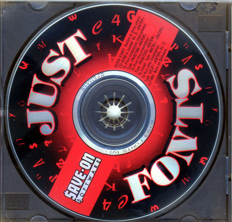 Just Fonts CD 250+ Fonts in Adobe Type 1 and TTF (1992)