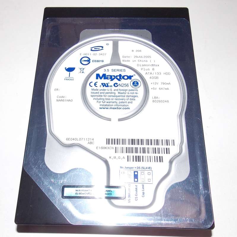 Maxtor DiamondMax Plus 8 Hard Drive IDE 40GB 7200 RPM (2005)