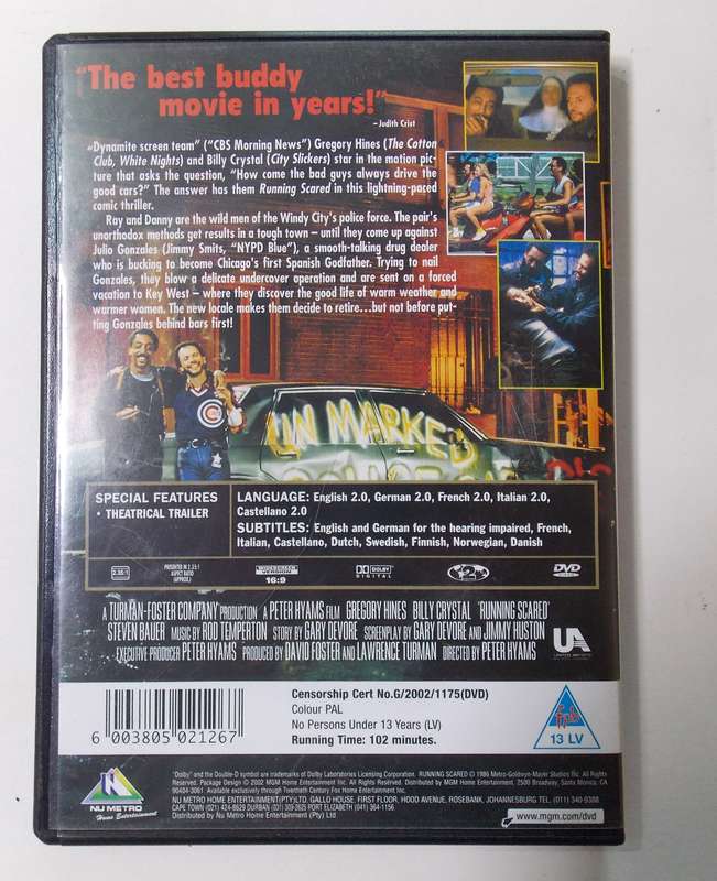 Running Scared (Billy Crystal 1986) DVD