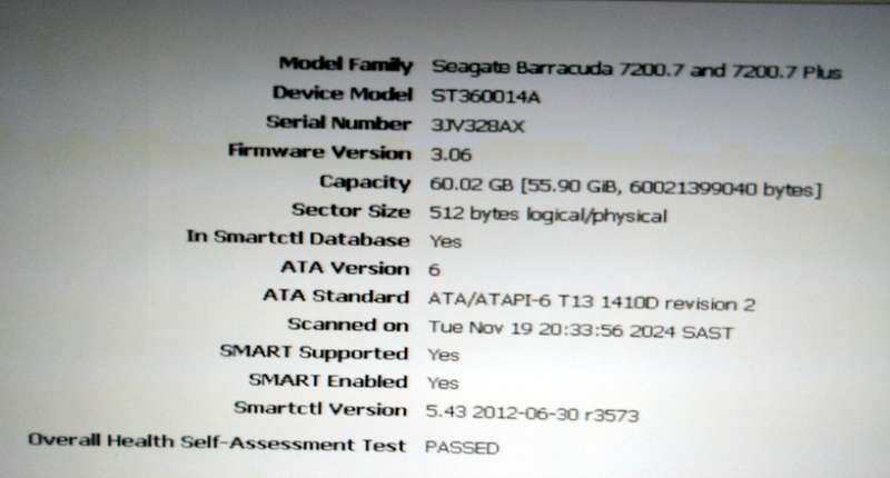 Seagate BarraCuda 60GB Hard Drive IDE 7200RPM (2003)