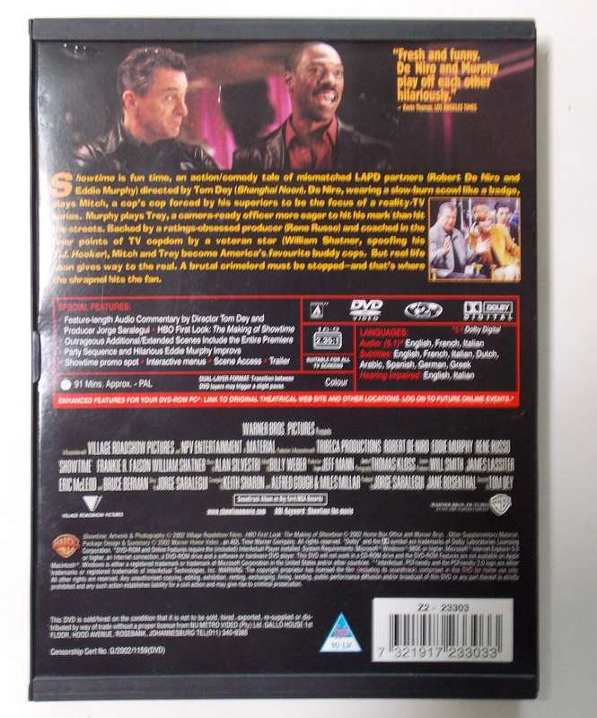 Showtime (Robert De Niro 2002) DVD