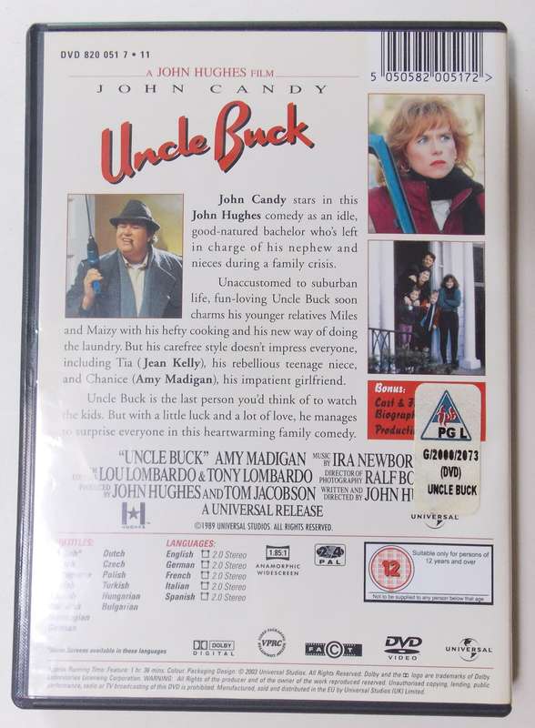 Uncle Buck (John Candy 1989) DVD