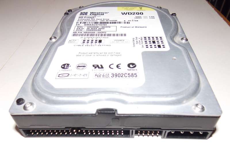 Western Digital Protege 20GB Hard Drive EIDE 5400RPM (2003)