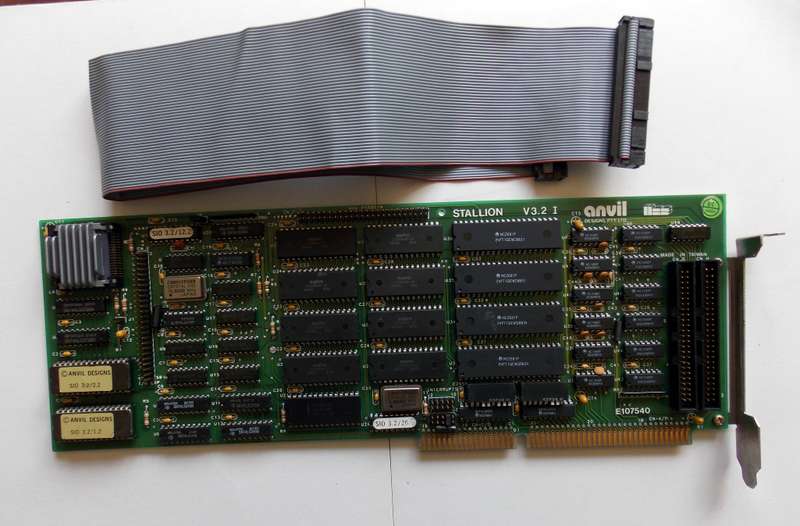Anvil Stallion v3.2 I Multi Serial Card ISA 16-Bit Intel 80186 CPU (1986)