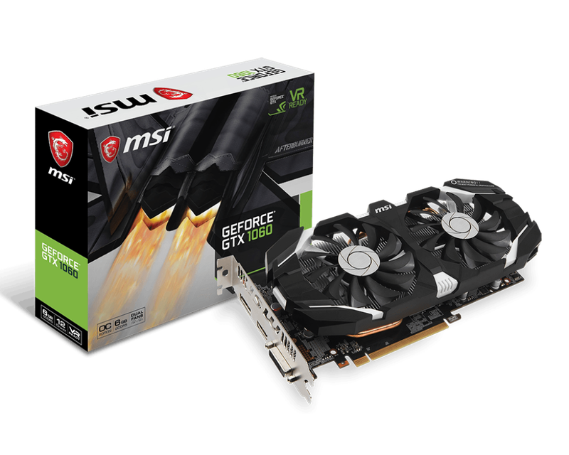 MSI GeForce GTX 1060 OVERCLOCKED Ed. 6GB GDDR5 Graphics Card