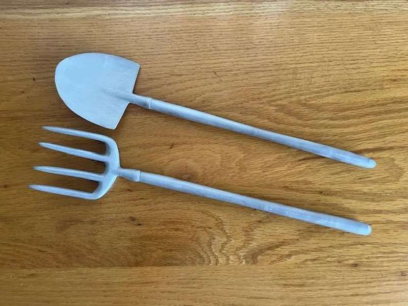 Used unique Pewter large salad server set.