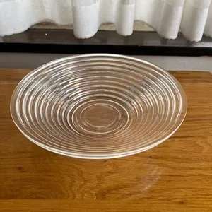 Set of 2 used concentric ring serving glass bowls