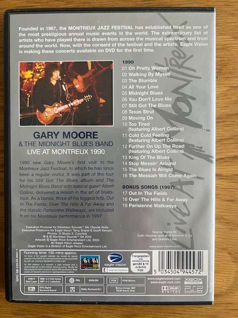Music DVD: Gary Moore & The Midnight Blues Band Live at Montrenx (1990)